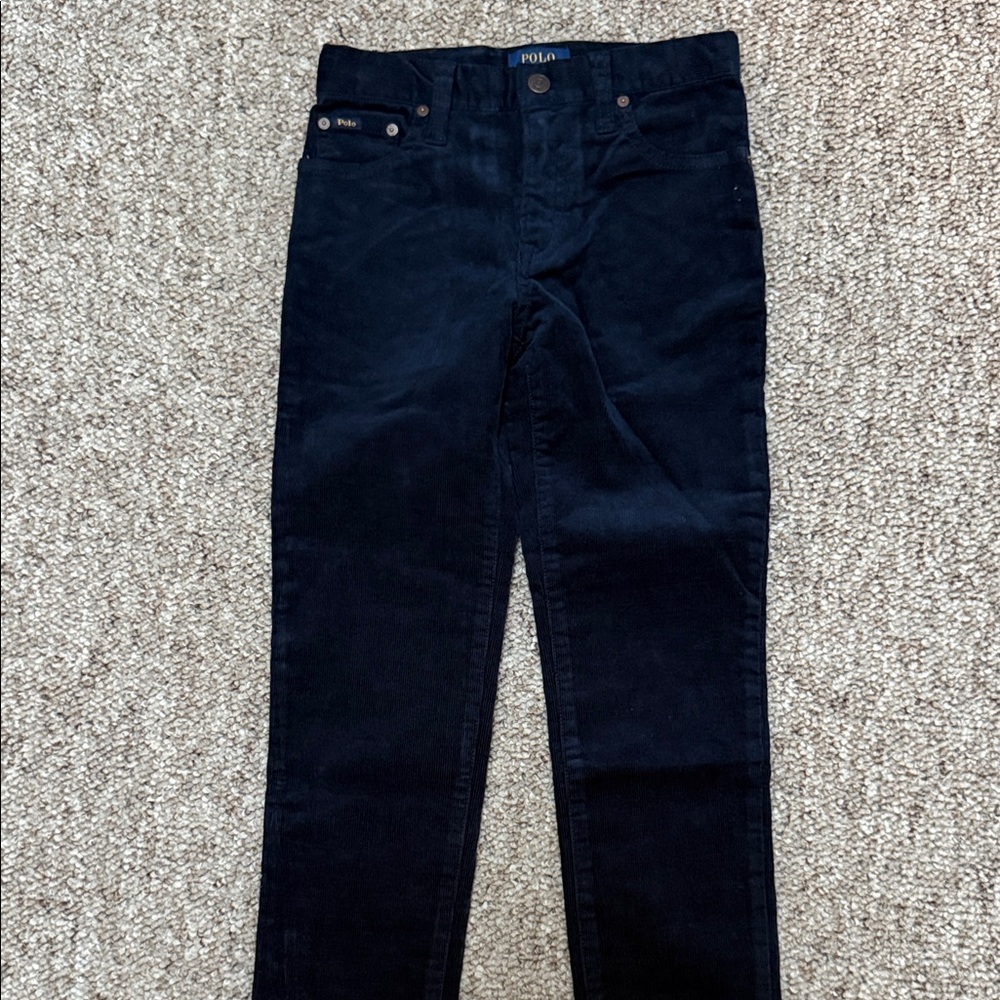 Polo by Ralph Lauren Boys Dark Blue Slim Corduroy Pants